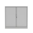3700339995967-Armoire mi-haute à rideau - L120 x H105 x P43 cm - corps gris clair/rideau gris clair-P_405247679_2-1