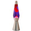 8057711468263-Lampe lave 10,2 x 40 cm - Base argentée, liquide violet et cire rouge - Câble 160 cm avec prise europ--0
