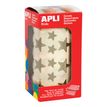 8410782111160-APLI kids - Rouleau adhésif - 2360 pièces - étoile - 12.5 / 19.5 mm - 59 feuilles - or métallisé ---0