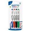 8000825065835-GIOTTO Robercolor - étui 4 feutres tableau blanc - pointe ogive medium 4mm (bleu rouge noir vert)--0