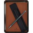 3664447220147-Coffret carnet et stylo bille Balthazar/Melo - cognac et vert - oberthur--0