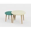 Lot de 2 tables basses - 60X41cm & 45X37cm - Sable et Vert Sauvage