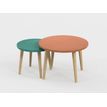 Lot de 2 tables basses - 60X41cm & 45X37cm - Terracotta  et Vert Sauvage