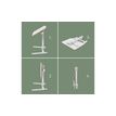 4002432143054-Bureau ERGO - Bureau assis-debout compact et pliable - réglable électrique - Blanc--2