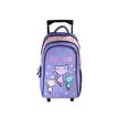 3666311038124-Sac à dos à roulettes Lililou - 2 compartiments - Violet - Bagtrotter--0