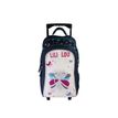 3666311038063-Sac à dos à roulettes Lililou - 2 compartiments - Beige - Bagtrotter--0