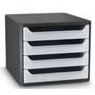 3462159021430-CEP - Module de Classement 4 Tiroirs First - Noir et Gris Clair--0