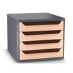 3462159021850-CEP - Module de Classement 4 Tiroirs First - Gris et Pêche--0