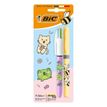 3086123777149-BIC - Stylo 4 Couleurs Kawaii Pastel + surligneur Grip--0