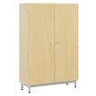 -Armoire BIP BOP - 2 portes mélaminé - piètement époxy - L120xP45xH180 cm - Hêtre miel/gris alu--0