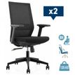 -Lot de 2 fauteuils de bureau MAX - accoudoirs réglables - noir--0