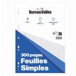 -Feuilles Simples- 300 pages - A4 - Grands carreaux - Perforées - Bureau Vallée--0