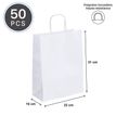 3135250985450-50 Sacs cadeau kraft - poignées torsadées - 18 cm x 8 cm x 24 cm - blanc--1