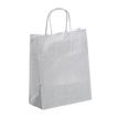 50 Sacs cadeau kraft - poignées torsadées - 18 cm x 8 cm x 24 cm - argent