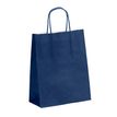 50 Sacs cadeau kraft - poignées torsadées - 18 cm x 8 cm x 24 cm - bleu marine