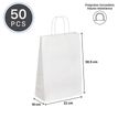 3135250985504-50 Sacs cadeau kraft - poignées torsadées - 22 cm x 10 cm x 31 cm - blanc--1