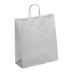 50 Sacs cadeau kraft - poignées torsadées - 35 cm x 13 cm x 40 cm - argent