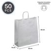 3135250988970-50 Sacs cadeau kraft - poignées torsadées - 35 cm x 13 cm x 40 cm - argent--1