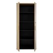 3483601391567-Armoire haute ITALIC - Corps anthracite - Dessus et portes imitation Chêne du bocage--2