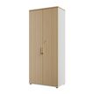 3483601385535-Armoire haute ITALIC - Corps blanc- Dessus et portes imitation Chêne--0