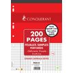 3020120282299-Conquérant - Feuilles Simples pour déficients visuels - 200 pages - A4 - Grands Carreaux (Seyès 2,5m--0