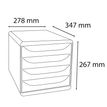9002493310100-Exacompta - Module de classement Big Box 4 tiroirs titane - 347x278x267 mm--2