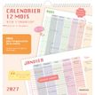 3664447230108-Oberthur Bien s'organiser - Calendrier d'organisation mensuelle - fixation murale - mois à afficher - 12 feuilles - 6 colonnes - 300--0