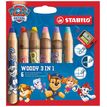 4006381631655-STABILO woody 3 in 1 Pat' Patrouille - Crayon multi-talents - Étui de 6 + 1 taille-crayon--0