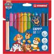 4006381631686-STABILO Cappi Pat' Patrouille - Feutre de coloriage - Étui carton de 12 + 1 lacet + 1 badge "Chase"--0