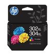0199764139634-HP 302XL/304XL - 3 couleurs - cartouche d'encre originale--0