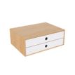 404052807677-Module de Classement 2 Tiroirs PP Blanc Bambou - 33,7 x 2,4 x 12 cm--0