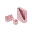 404052807783-Set de 4 Organiseurs Rose - Pot à Stylos - Porte-Magazines - Porte-Lettres--0