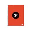 Antartik - Cahier à spirale A4 (21x29,7 cm) - 240 pages - petits carreaux (5x5 mm) - rouge - couverture rembordée