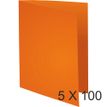 Exacompta Forever - 5 Paquets de 100 Chemises à bord décalé - 170 gr - orange