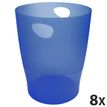 Exacompta Classic ECOBIN - afvalbak - 15 l - polypropyleen (PP) - doorschijnend koningsblauw - pak van 8