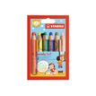 Stabilo woody 3 in 1 - 6 Crayons de couleur - 10 mm - couleurs assorties
