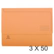 Exacompta Super 210 - 3 Paquets de 50 Chemises poche à soufflet - orange