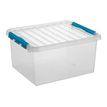 Sunware Q-line - boîte d'archive - pour 500 x 400 x 260 mm - 36 litres - bleu, transparent