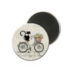 Kiub Bug Art - Magnet rond en verre - Chat sur vélo