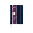 Oberthur Carmen - Notitieboek - genaaid en gebonden - A7 - 100 vellen / 200 pagina's - ivoorkleurig papier - van lijnen voorzien - blauw - synthetisch