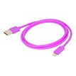 Urban Factory Cable USB to Lightning MFI certified - Purple 1m - Lightning-kabel - Lightning (M) naar USB (M) - 1 m - violet - voor Apple iPad/iPhone/iPod (Lightning)