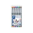 STAEDTLER pigment liner - Pack de 6 Feutres fins - 0.3 mm - couleurs assorties