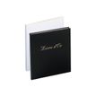 Exacompta - Gastenboek - bevestigd aan hoes - 210 x 190 mm - portret - 70 vellen / 140 pagina's - wit papier - ongekleurd - zwarte hoes - Balacron
