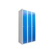 Vestiaire Industrie Propre monobloc - 3 portes - H180 x L90 x P50 cm - gris/bleu