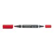 STAEDTLER Lumocolor duo - Stift met dubbele punt - permanent - rood - 1.5-4 mm / 0.6 mm - gemiddeld / fijn