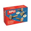 8410782122876-APLI - Attaches parisiennes - arrondi - tête de 40 mm de diamètre - métal - plaqué laiton-P_504103_1-0
