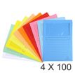 Exacompta Super 160 - 4 Paquets de 100 Chemises à fenêtre - 160 gr - couleurs assorties
