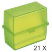 Exacompta Memo-Box - 21 Boîtes à fiches - A8 - pour 100 cartes - vert pomme translucide