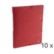 Exacompta Exabox - 10 Boîtes de classement en carte lustrée - dos 25 mm - rouge