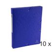 Exacompta Exabox - 10 Boîtes de classement en carte lustrée - dos 40 mm - bleu